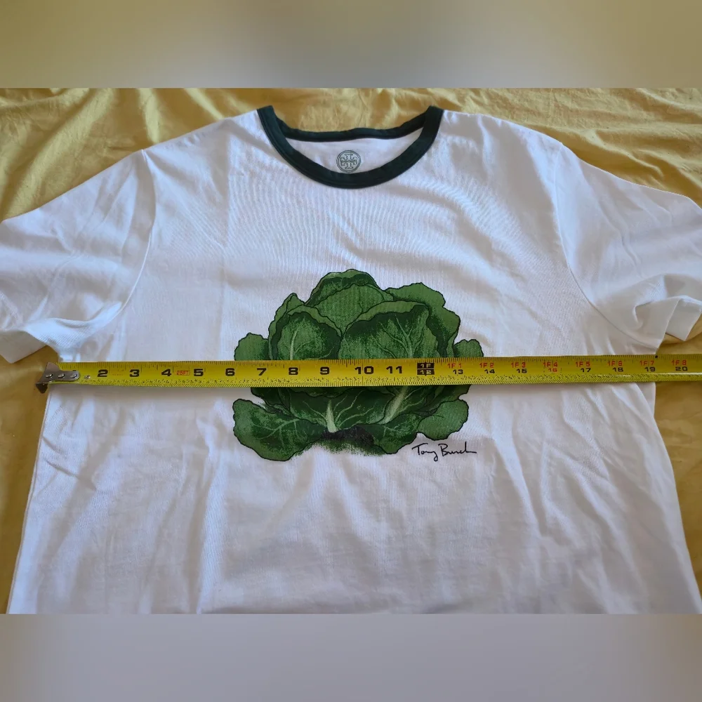 Tory Burch Lettuce Graphic Cotton T-Shirt  Size M –mNWOT